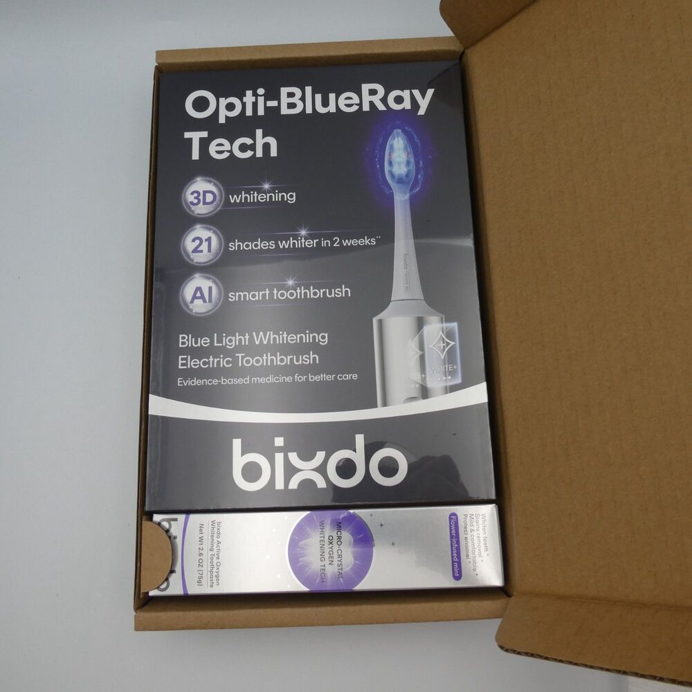 Bixdo W60 Blue Light Whitening Electric Toothbrush + Toothpaste New Sealed